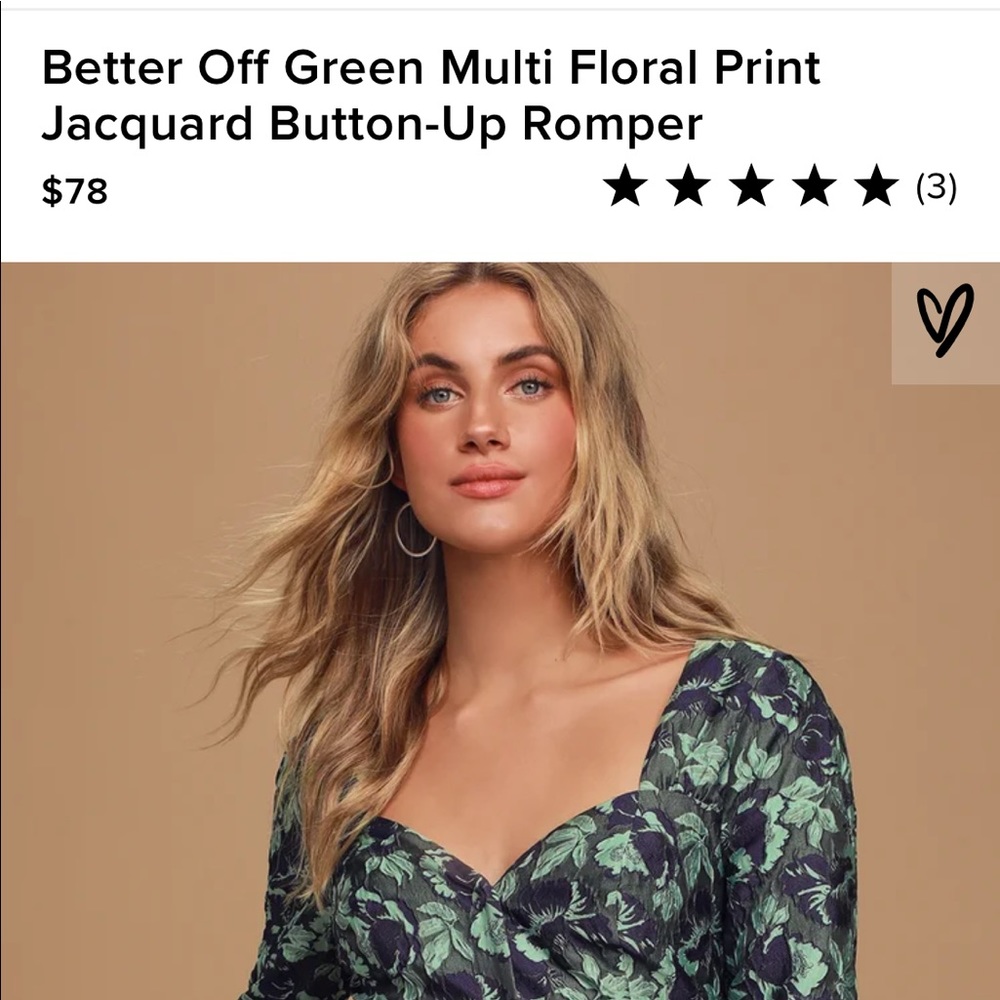 Lulu’sMulti Floral Print Jacquard Button-Up Romper
